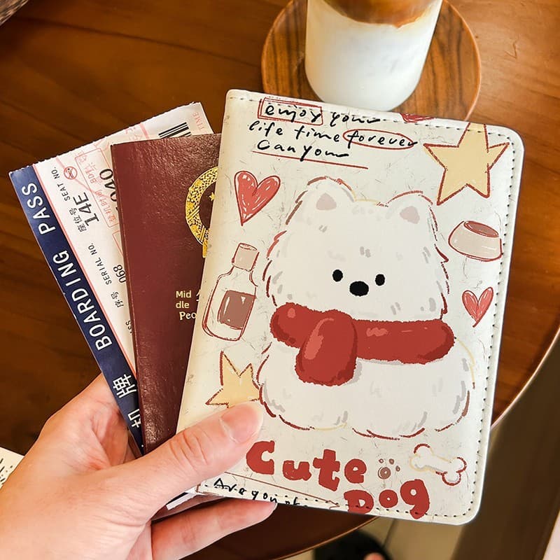 Retro Animal bonito único titular do passaporte saco de documentos caso protetor Multi-função titular do cartão viajar n