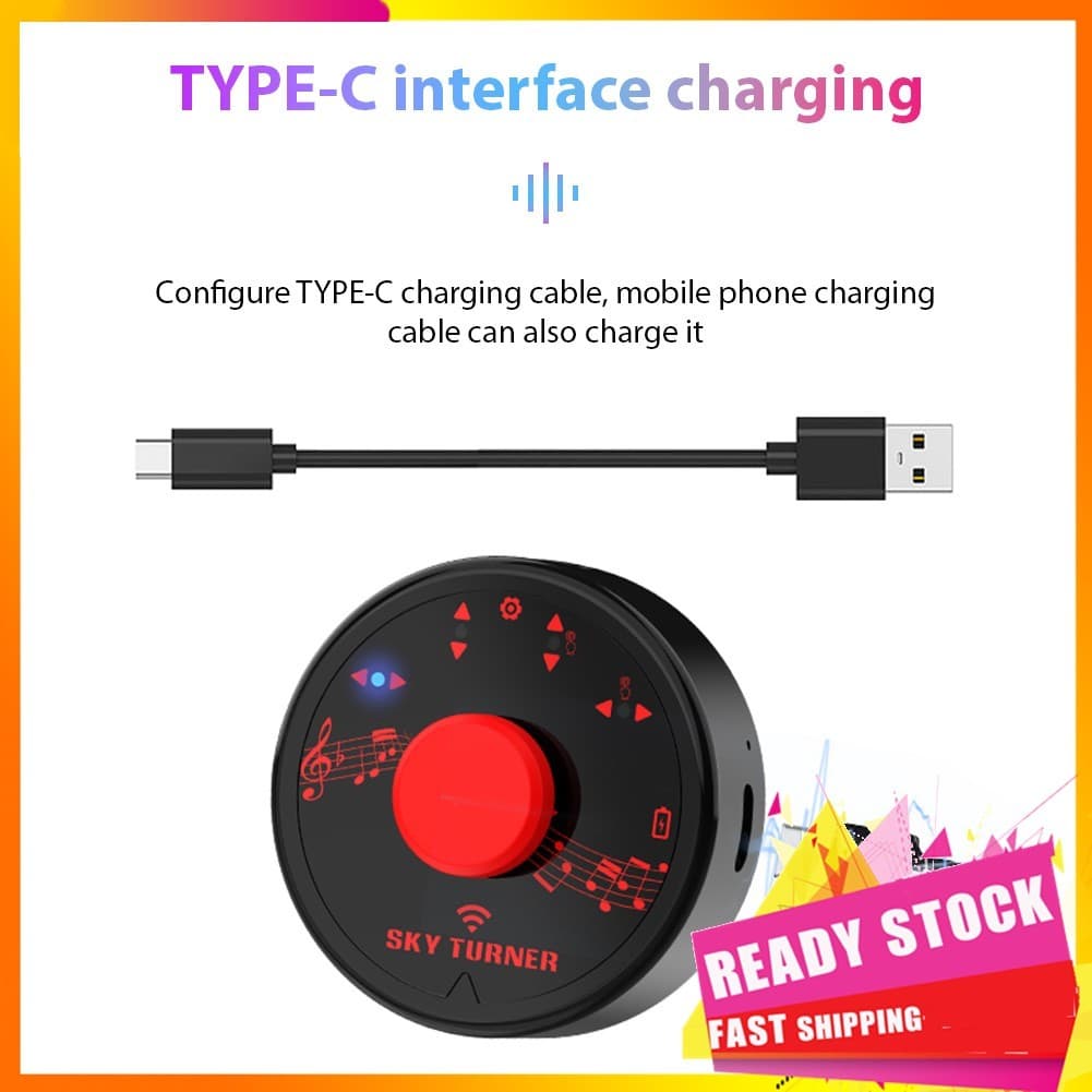 Gfgfgfgg Wireless Music Page Turner Pedal  Compact Portable Silent Bluetooth Rechargeable BT Foot Control for Tablets