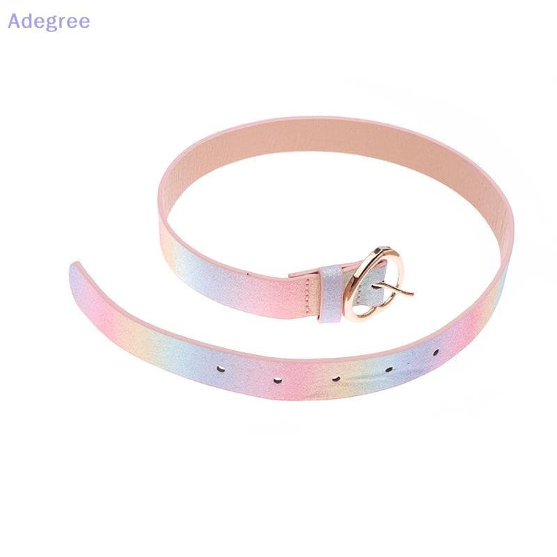 Adegree Cinto Infantil Menina PU Colorido Vestido De Princesa Treinamento Jeans Amor Coração Ilhó Novo