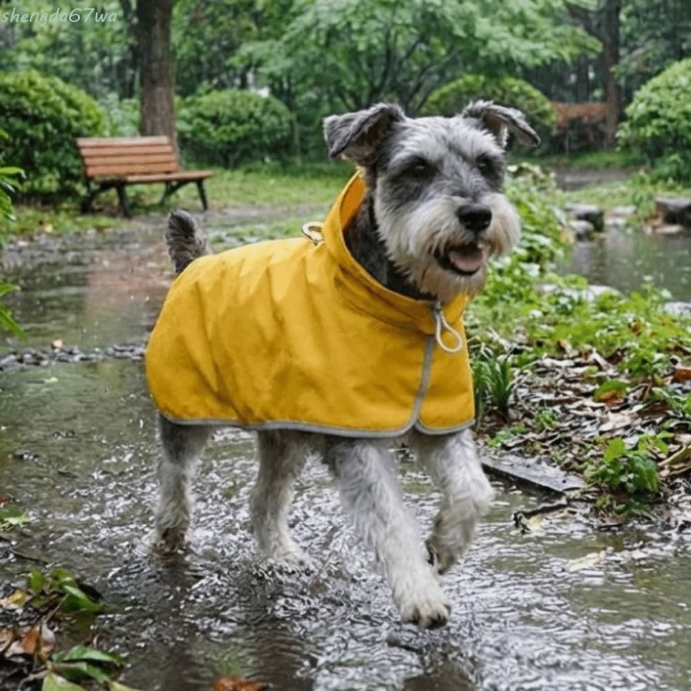 Capa De Chuva Com Capuz Para Cachorro SHENGDA , Impermeável Resistente À Sujeira Listras Reflexivas , Macacão Cobertura 