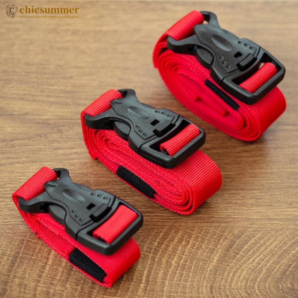 CHICSUMMER 2 Peças 0.6/1/1.5M Tiras De Ligação De Nylon Ajustáveis Para Caminhadas Ao Ar Livre Mochila Bagagem Tipo Five