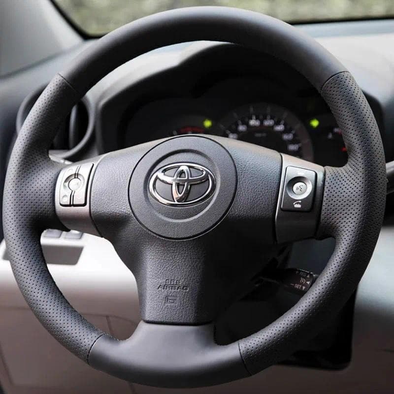 Trança Antiderrapante Capa De Volante Do Carro Para Toyota RAV4 09-11 DIY Couro Genuíno Interior