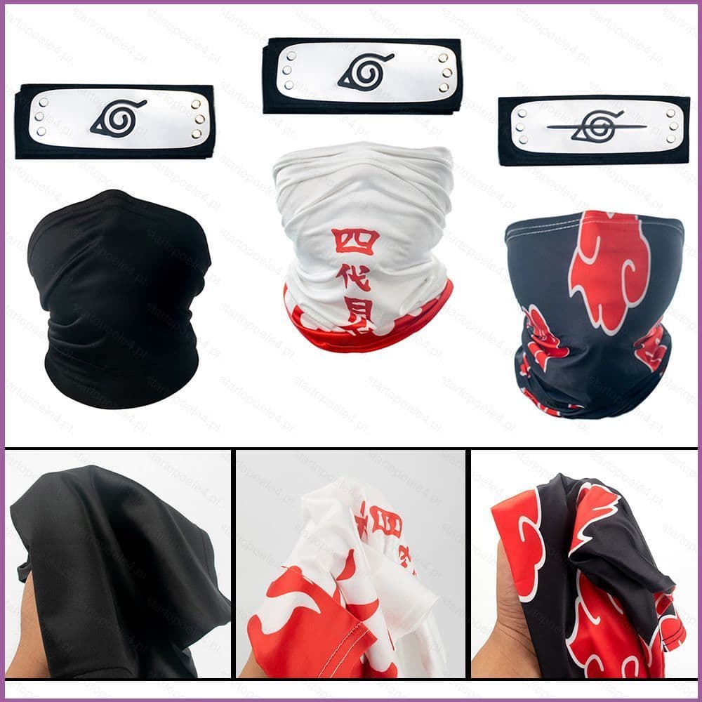 Naruto Rosto Escudo Cosplay Traje Máscara Toalha Bandana Presente Para Crianças Natal Decoração De Halloween