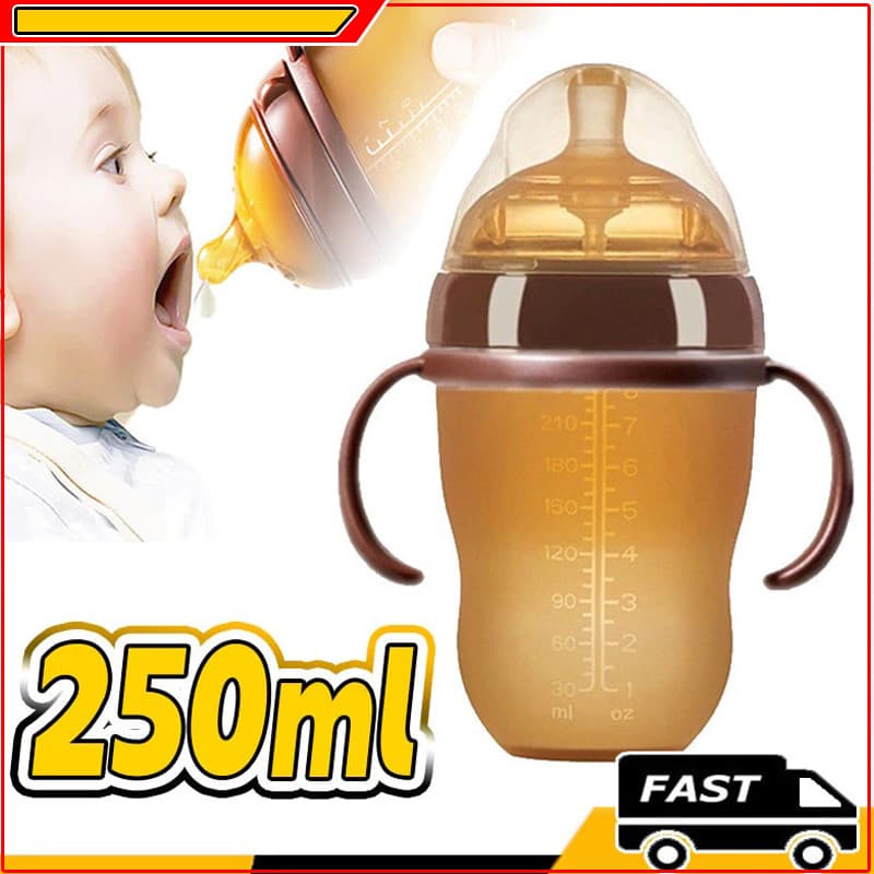 250ML Mamadeiras De Silicone Anti-cólicas Com Toque Naturalwate