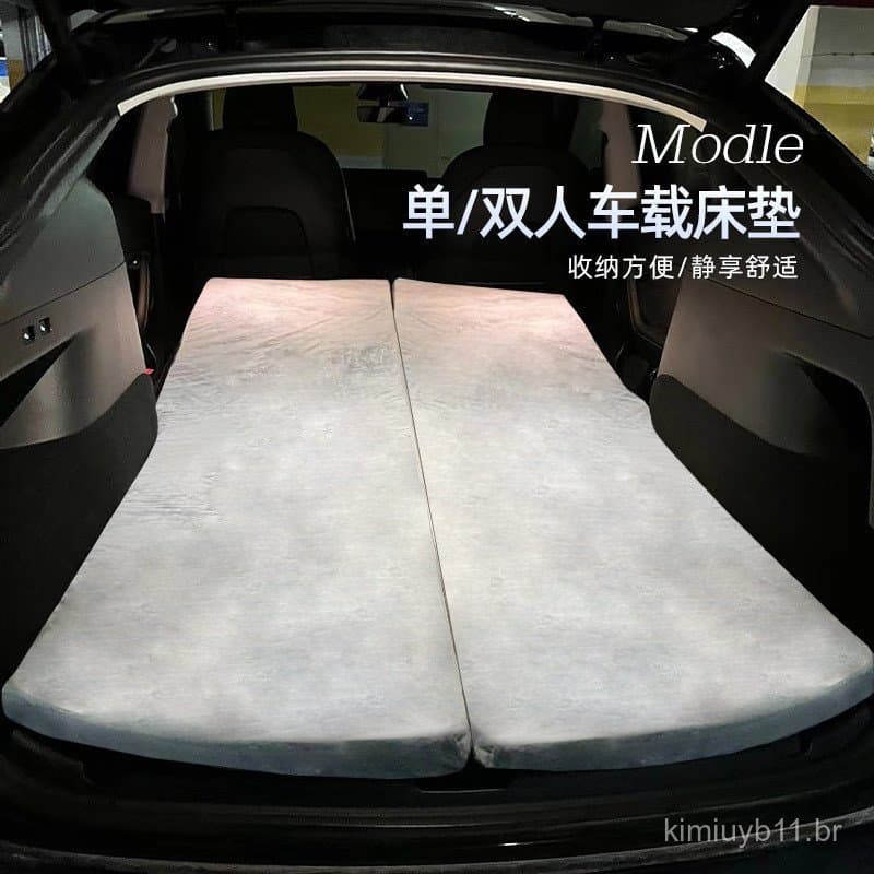 Adequado para viagens de acampamento e viagens autônomas em veículos Tesla Model Y/3, colchão de espuma viscoelástica pa