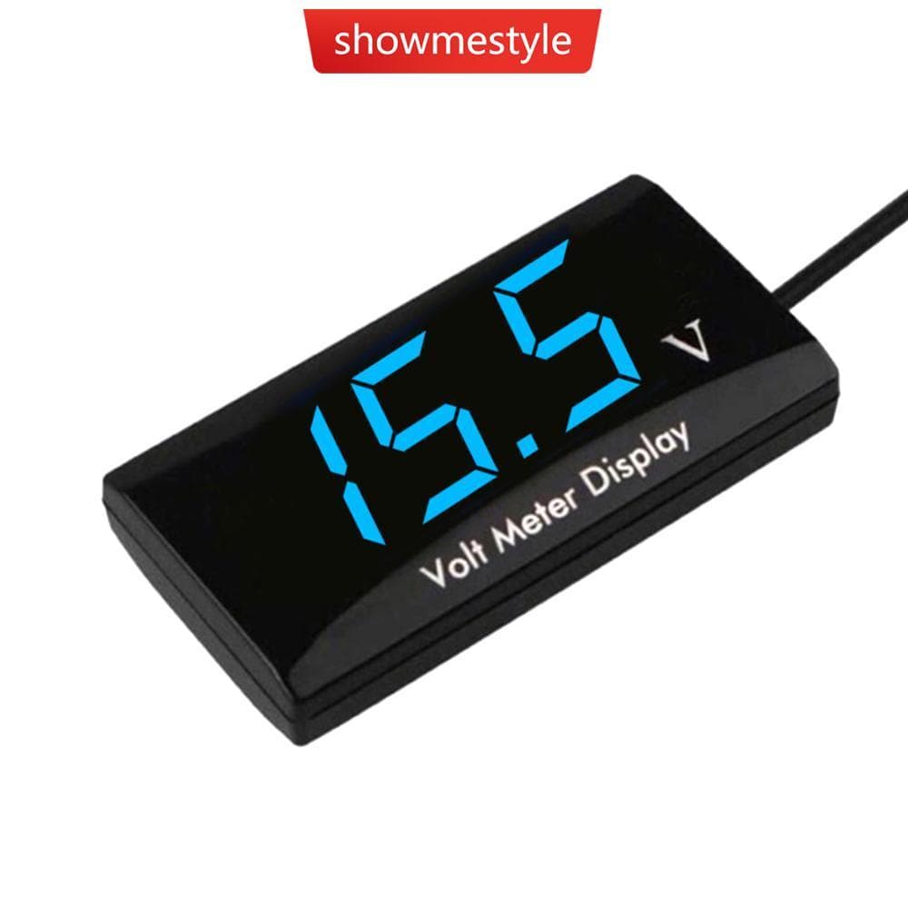 SMS 12V Digital Display LED Voltímetro Motocicleta Painel Medidor Vermelho Amarelo Azul Verde L2X3