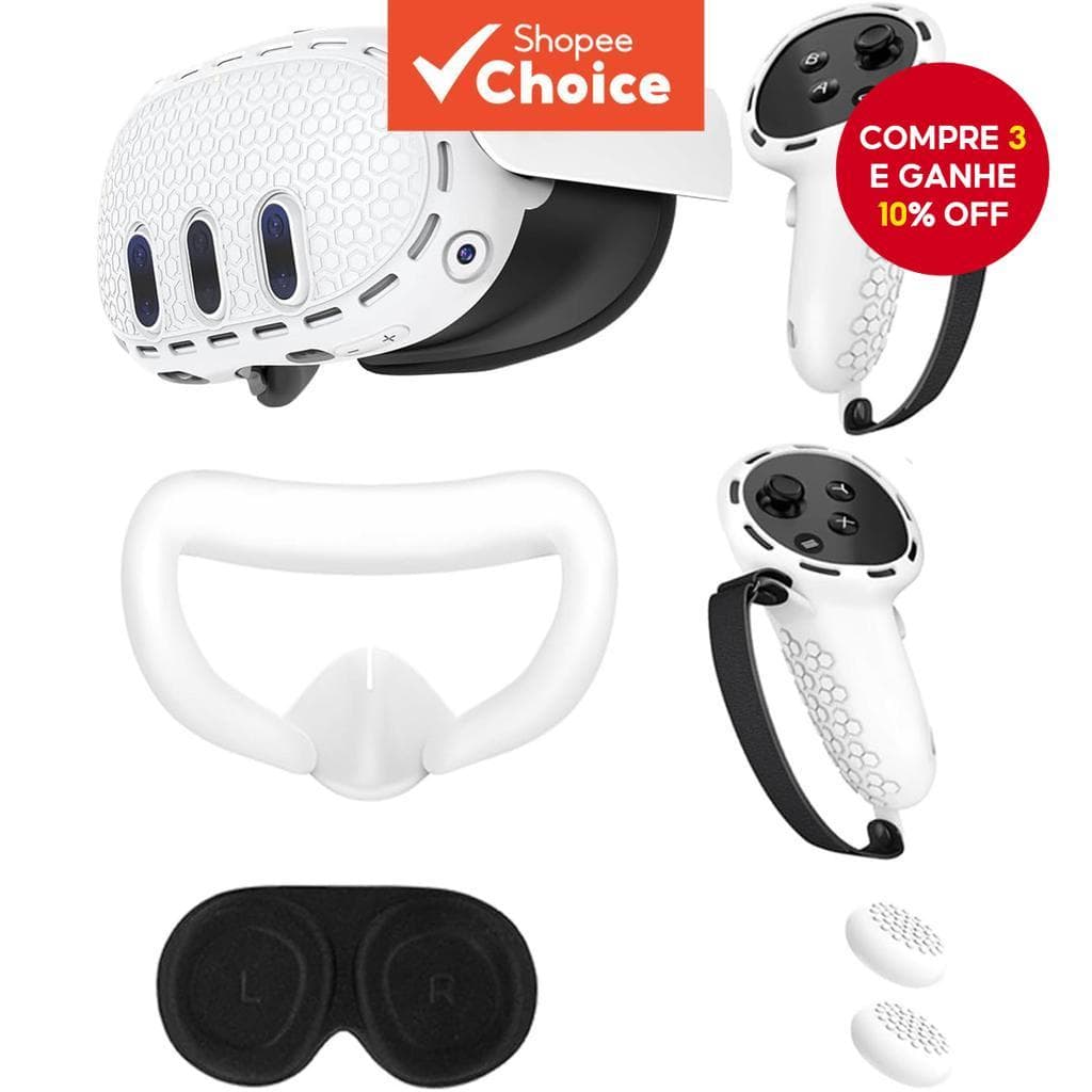  Para o conjunto de acessórios Meta Quest 3, capa protetora de silicone para Oculus Quest 3, incluindo capa protetora
