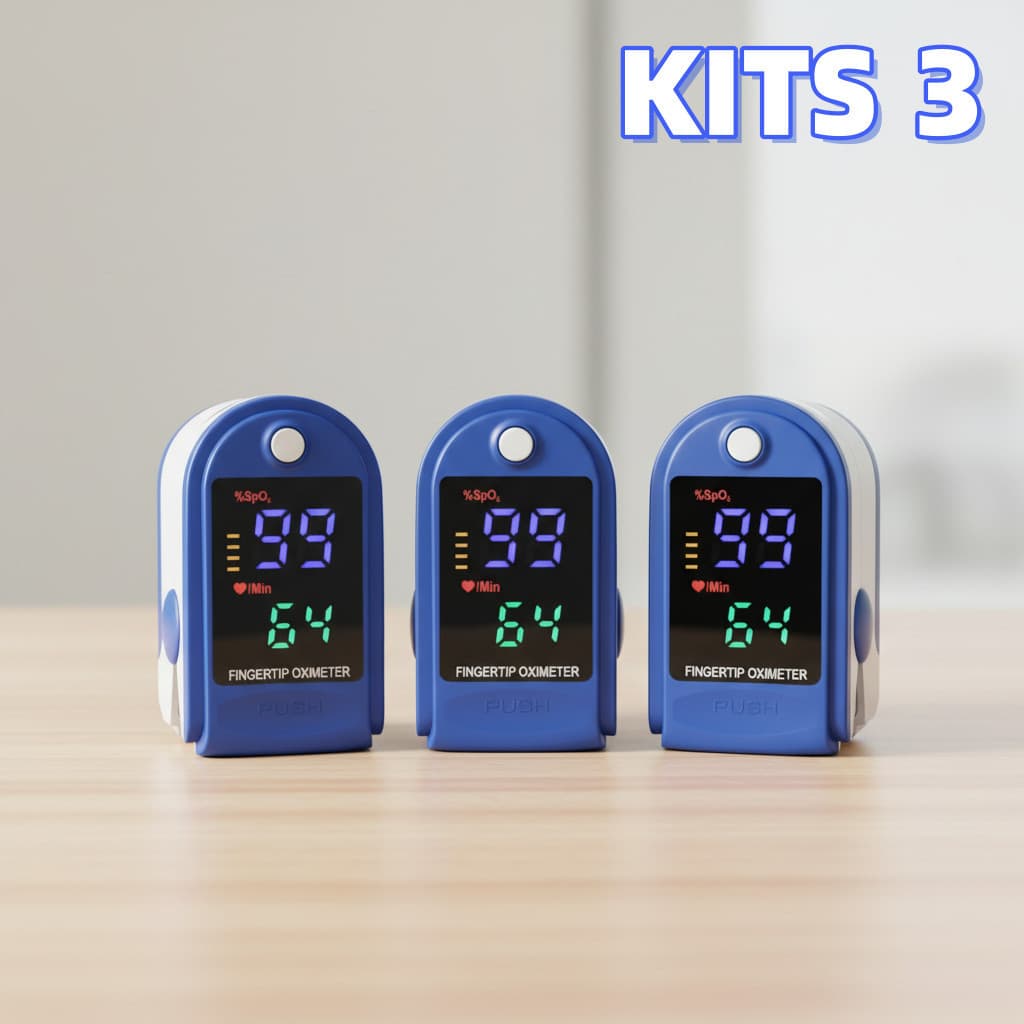 Kits 3 Oxímetro de Dedo para Crianças Monitoramento Residencial