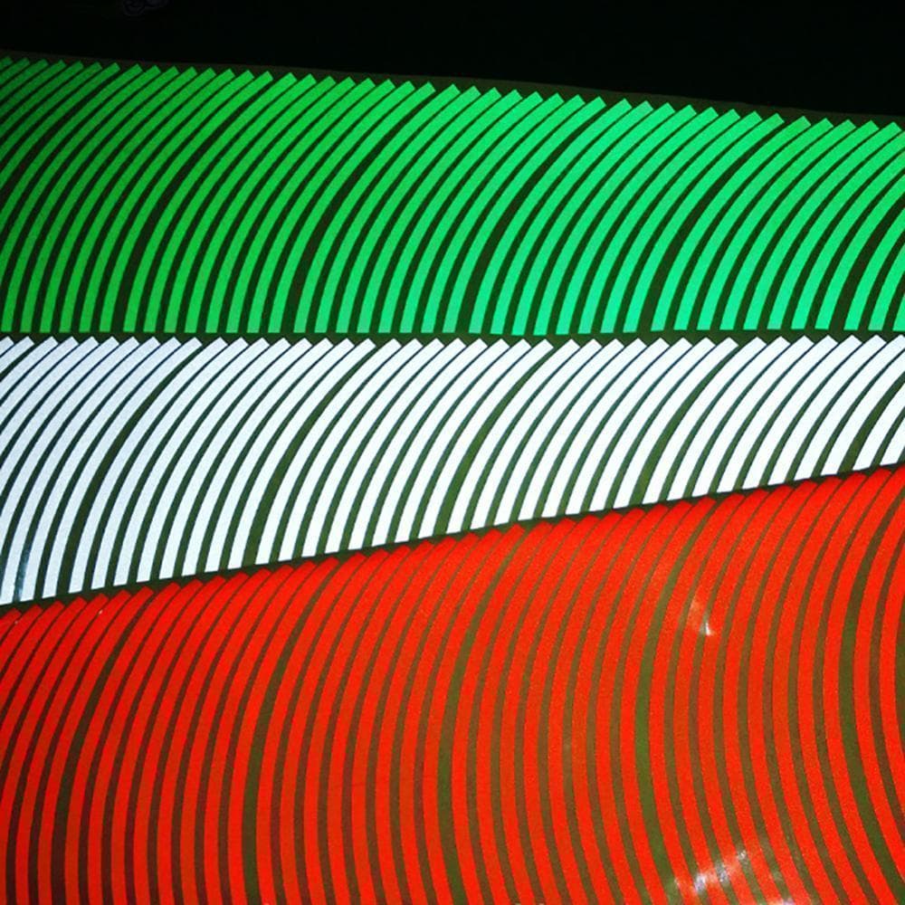 CHICSUMMER 16 Peças Tiras De 18 Polegadas Para Motocicleta Aro De Carro Listra Roda Decalque Fita Lotes Reflexivos O4U3