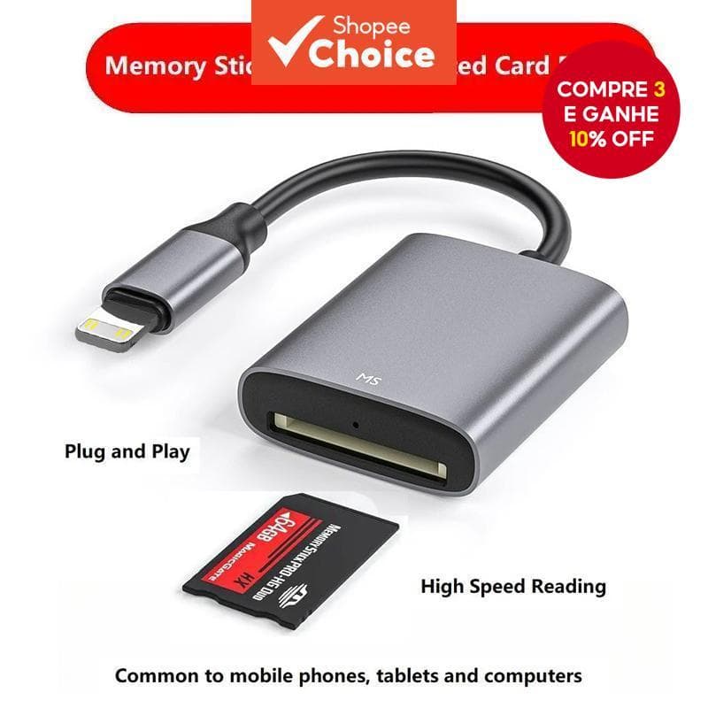 Leitor De Cartão Vga Para Tipo c Memory Stick USB MS Adaptador PRO DUO Compatível
