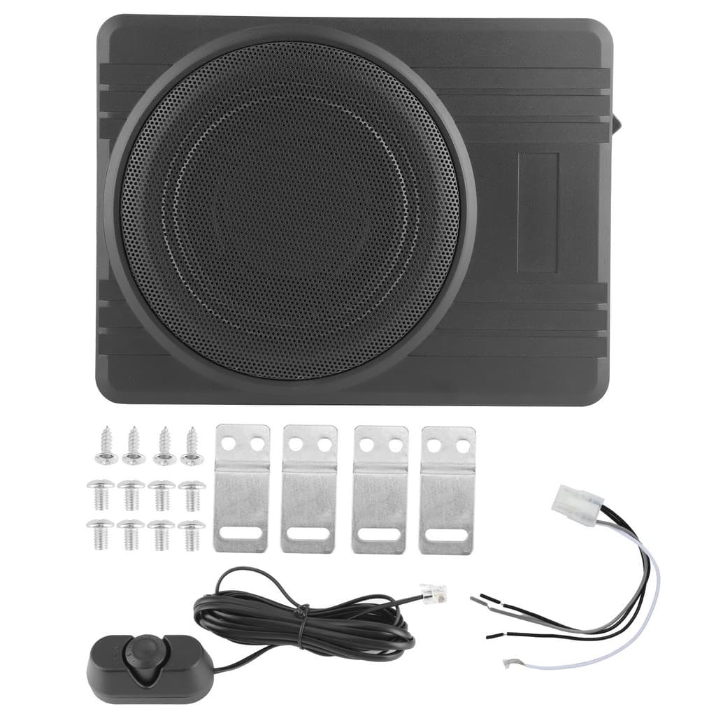 Subwoofer de Carro de 10 Polegadas, Áudio de Baixo Pesado, Modificado, Ultra-Fino, Amplificador Ativo de 12V, Alta Potên