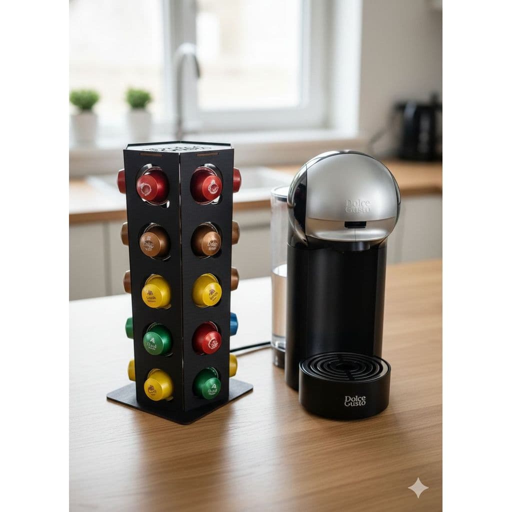 Torre Giratória Suporte Organizador 30 Cápsulas Dolce Gusto Cantinho do Café Porta Caps DolceGusto