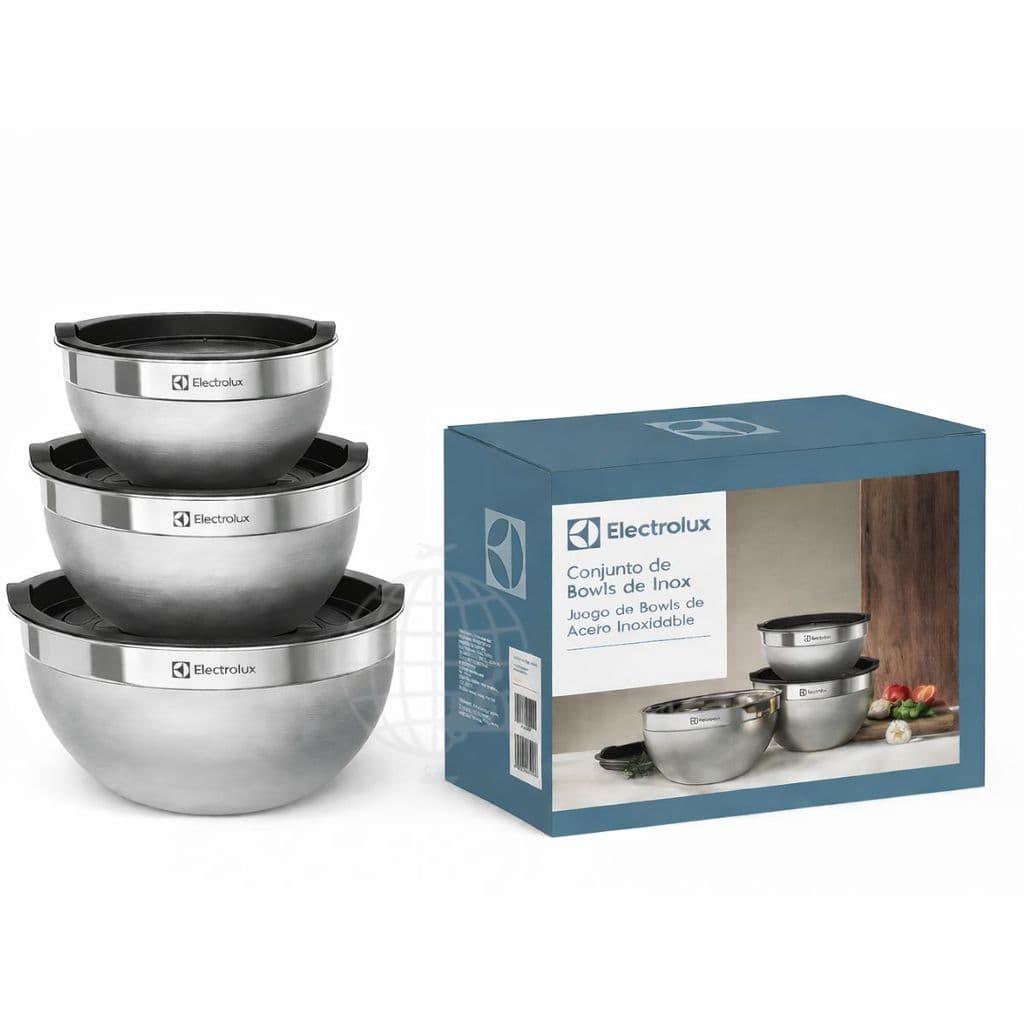 Conjunto de Bowls Inox Electrolux com 3 Peças para Cozinha