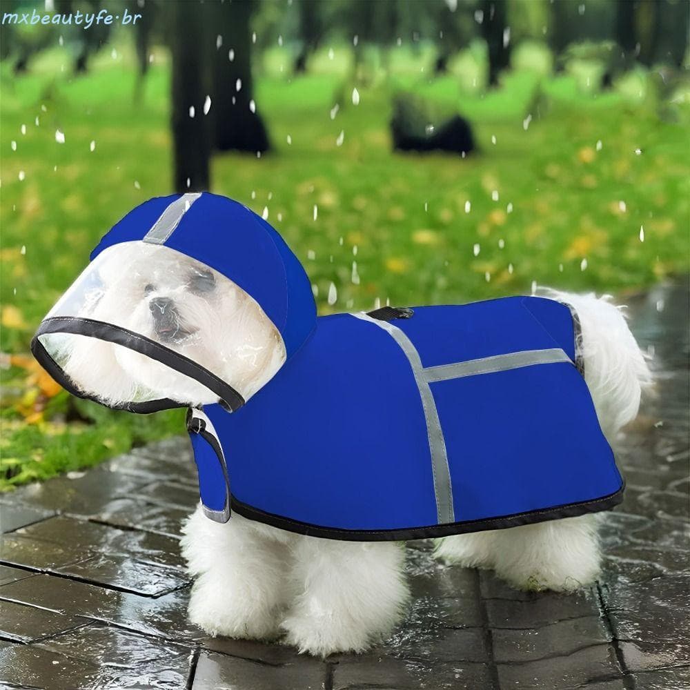 Capa De Chuva Para Animais De Estimação MXBEAUTYFE , Poncho Cães Com Design Ajustável Capuz , Fácil De Usar , À Prova De