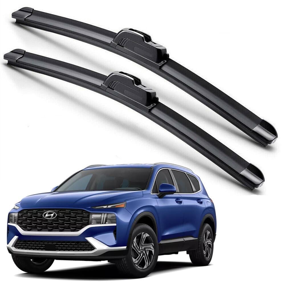 Para 2019-2023 Hyundai Santa Fe Lâminas De Limpador De Pára-Brisa J-HOOK Silicone Híbrido