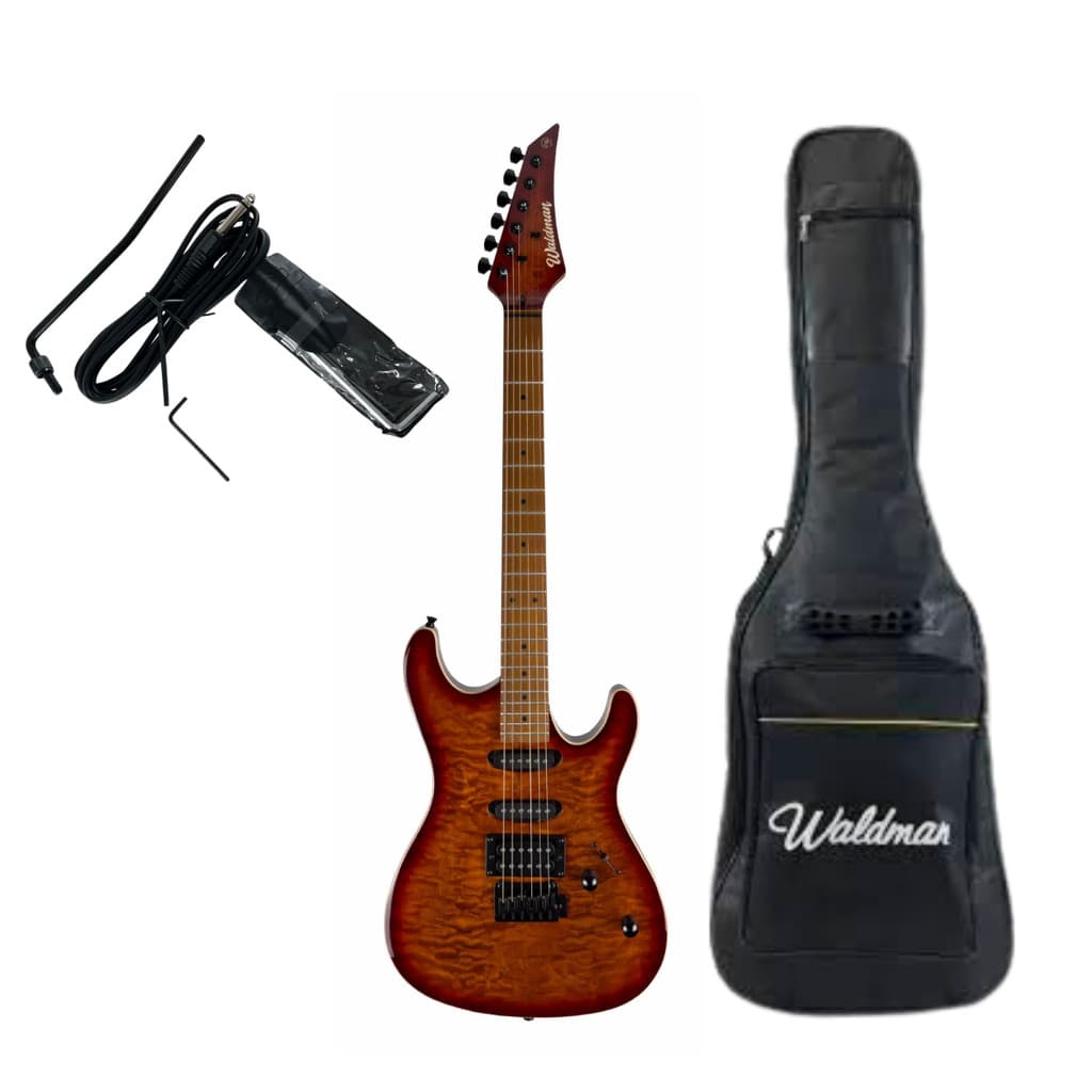 Guitarra Elétrica Waldman Super Strato - WIS-160 QSB  - Com Capa
