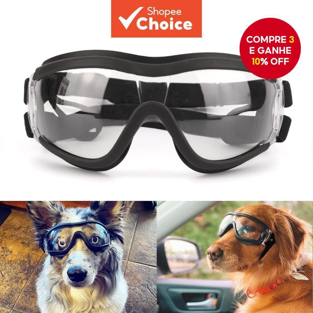 Óculos Transparentes Uv Para Cães Grandes , À Prova De Vento Poeira E Animais De Estimação Resistentes Neve