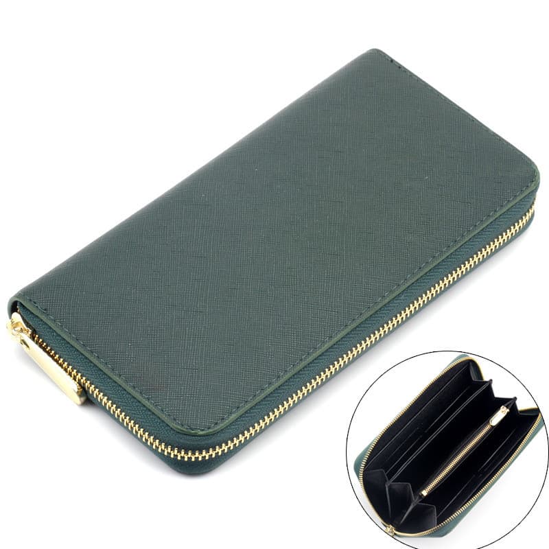 Carteira Minimalista Com Zíper Longo | De Grande Capacidade Vários Compartimentos Bolsas Portáteis Para Armazenamento De