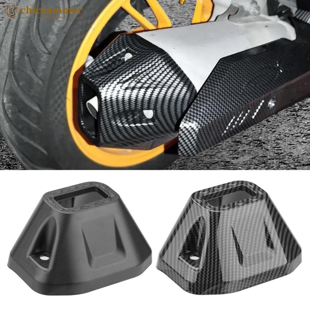 CHICSUMMER Motocicleta Silenciador Ponta Capa De Fibra Carbono Brilhante Preto Escape Enfeite Acessórios Para Honda Cliq