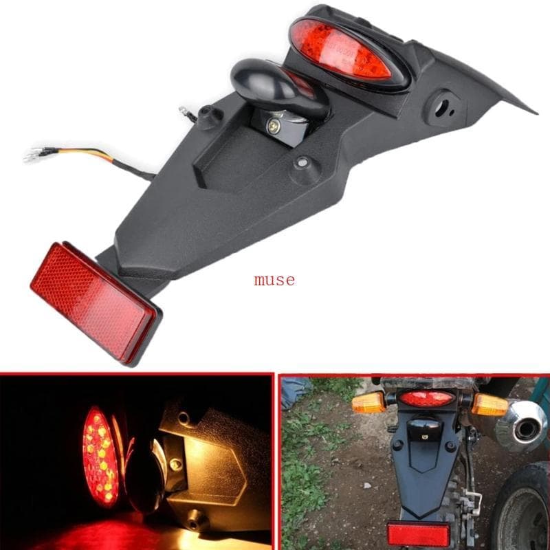 muse Universalmente Motocicleta Pára-Lamas Traseiros Lanterna Traseira Lâmpada De Freio LED Moto Paralama