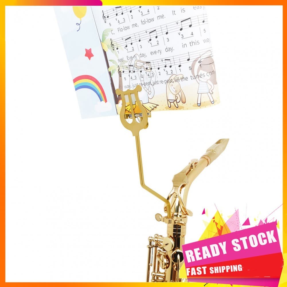 Gfgfgfgg Zjchao alto saxofone folha de música clipe suporte liga ferramenta portátil sax lira braçadeira em ouro