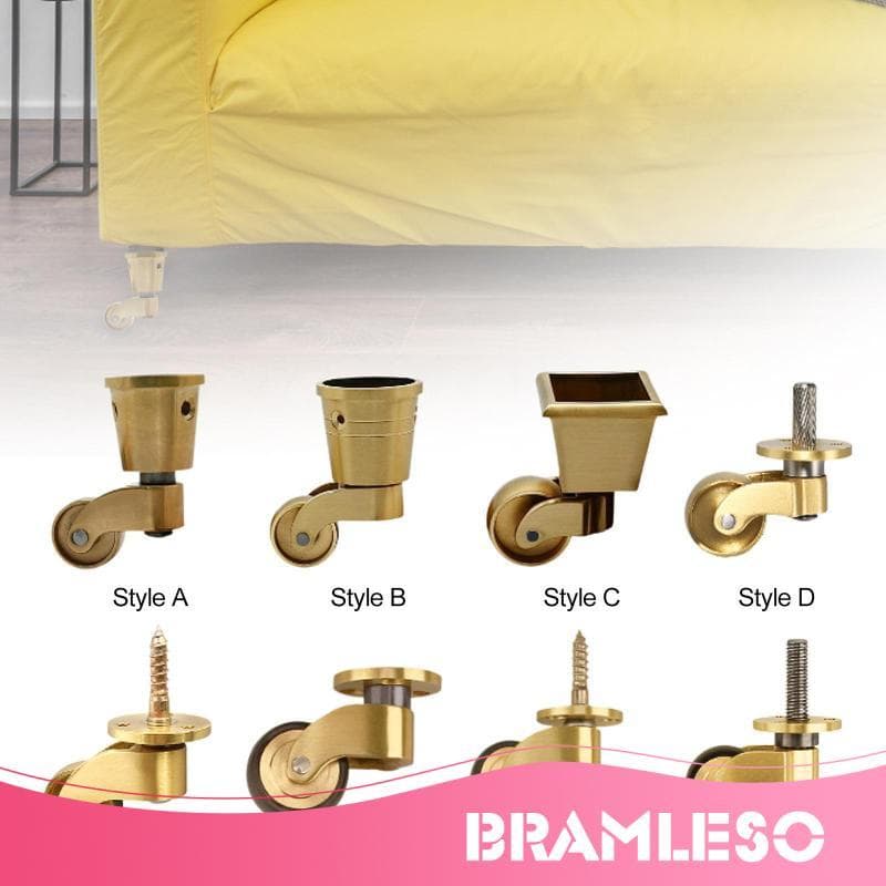 [Bramleso] Rodízio De Móveis Resistente , Roda Universal De Latão , Rolamento Silencioso Para Piano , Sofá , Mesa , Armá