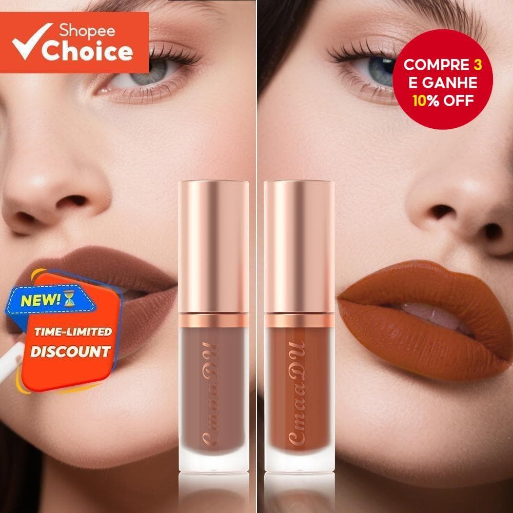 CmaaDu Matte Velvet Lip Gloss Batom À Prova D'água Duradouro Fácil De Colorir Copo Antiaderente Maquiagem Presente Requi