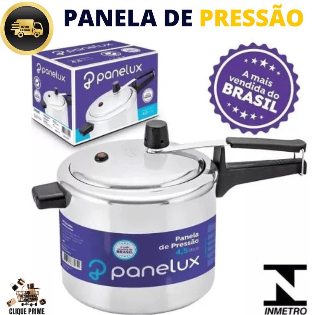 Panela De Pressão 4,5 Litros Alumínio Polido Panelux Classic