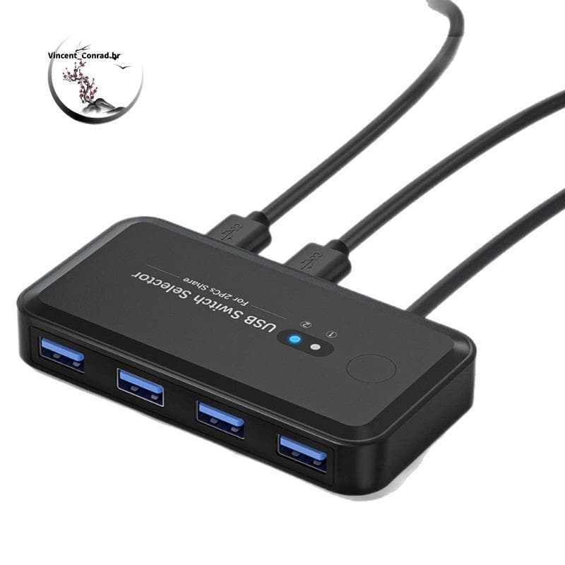 Adaptador De Switch KVM USB 3.0 2 Entradas 4 Saídas Switcher Para Impressora Sharer Teclado De Computador