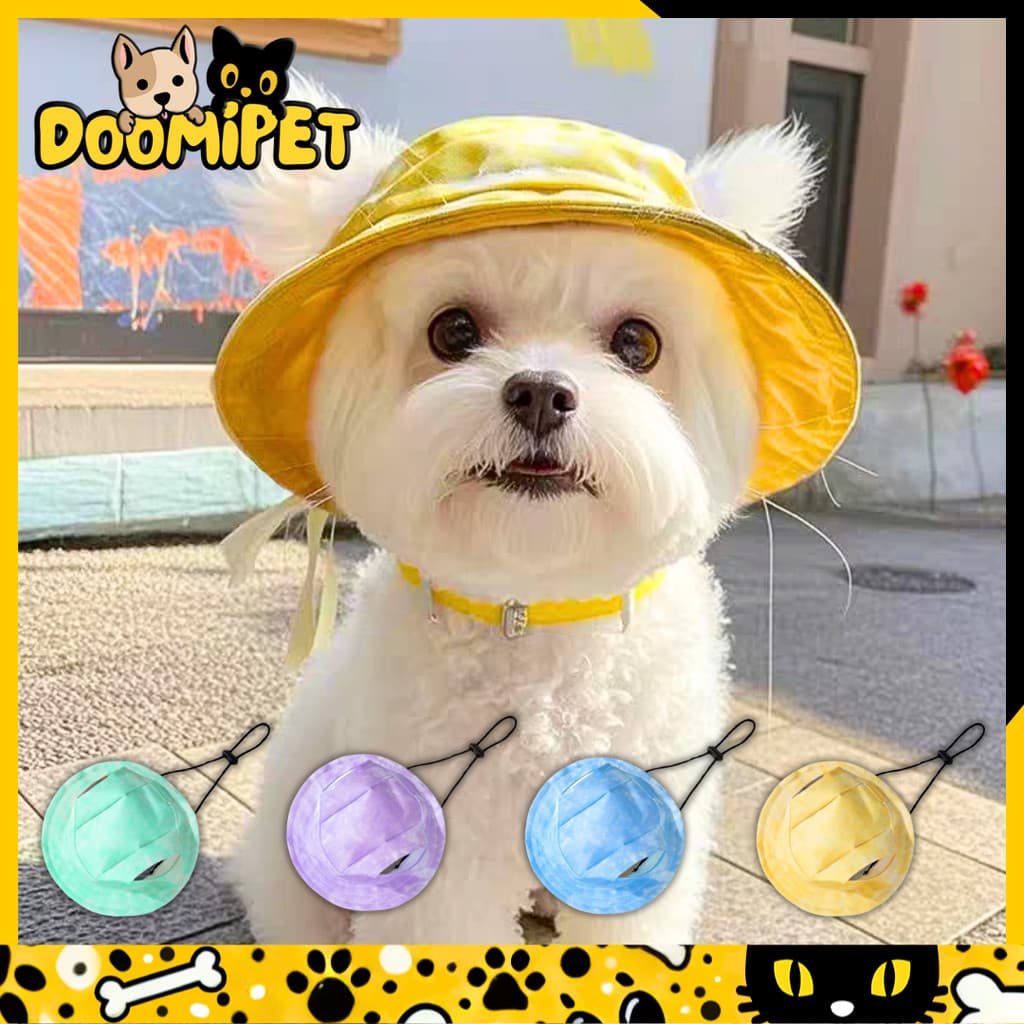 Pet Chapéu de Sol para Cachorro Pequeno Boné Anti-UV Verão Respirável Estilo Fofo para Poodle Maltês Shih Tzu