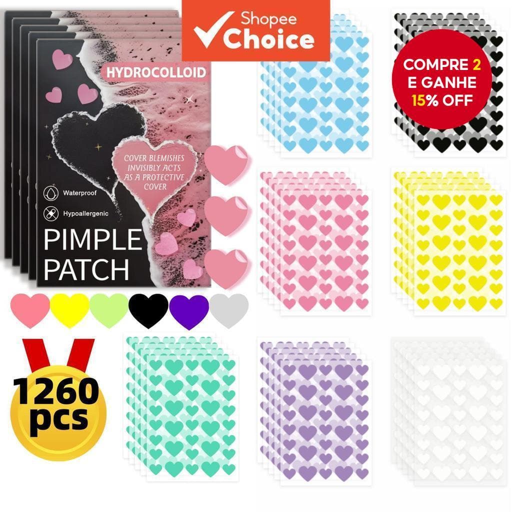 1260 Adesivos Para Acne Em Forma De Estrela, Hidrocoloides Para O Rosto, Cobertura Absorvente Com Óleo De Melaleuca
