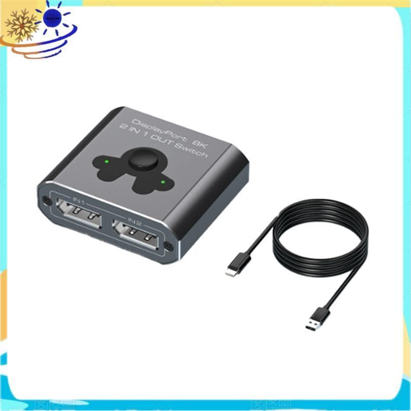 Displayport Switch 2 Em 1 Out DP Switcher 8K 60Hz 4K 144Hz Resolução De Alta Definição 1.4 Para PC