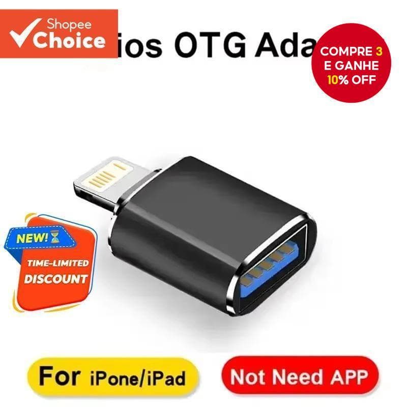 Adaptador USB 3.0 OTG Adequado Para IOS 13 Acima Do IPhone 14 A 6s IPad Pode Ler Unidade Flash