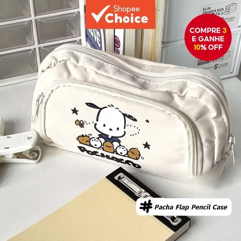 Caixa De Lápis Pachacco De Dupla Camada Para Estudantes Flip De Grande Capacidade Saco De Papelaria Multifuncional