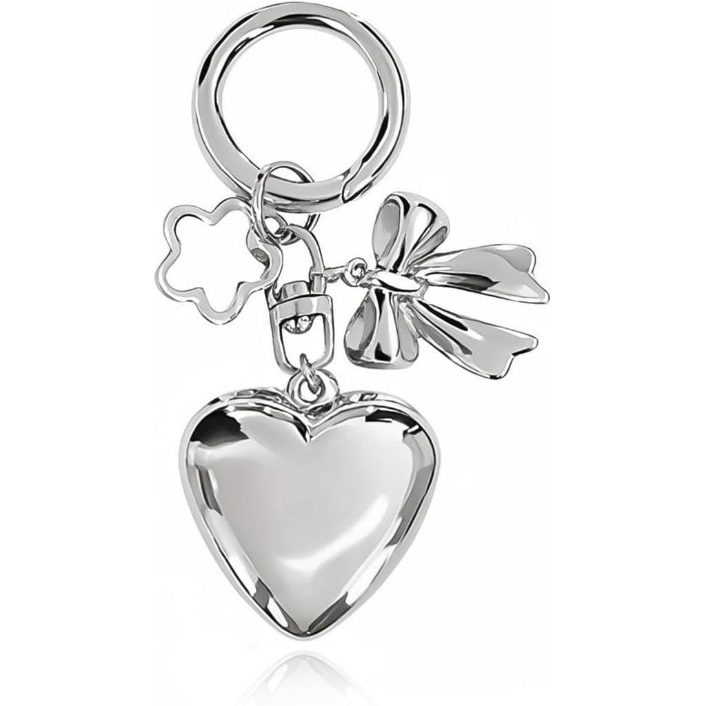 Kawaii Bonito Coração Chaveiro Arco Saco De Prata Encantos Para Bolsas Bolsa Chaveiros Do Carro Acessórios Presente Mulh