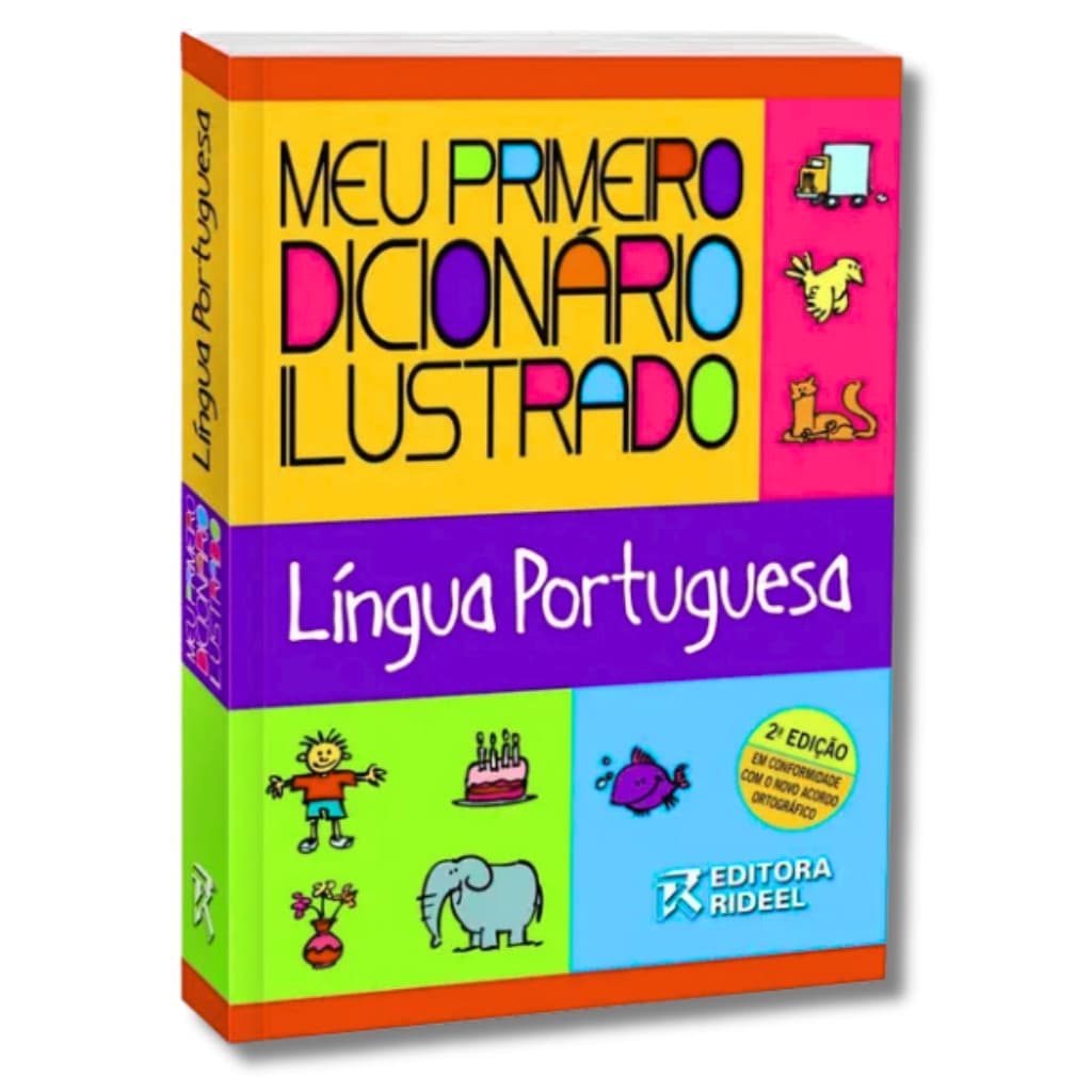 Meu Primeiro Dicionário Português Ilustrado e Colorido - Língua Portuguesa Letras Grandes