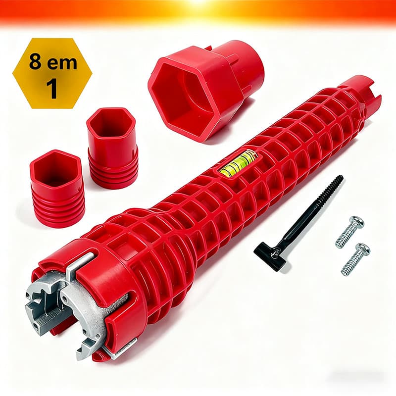 Chave Hidráulica 8 em 1 Chave Para Apertar Cano Pia Troca Torneiras Chave de Pia Multifuncional