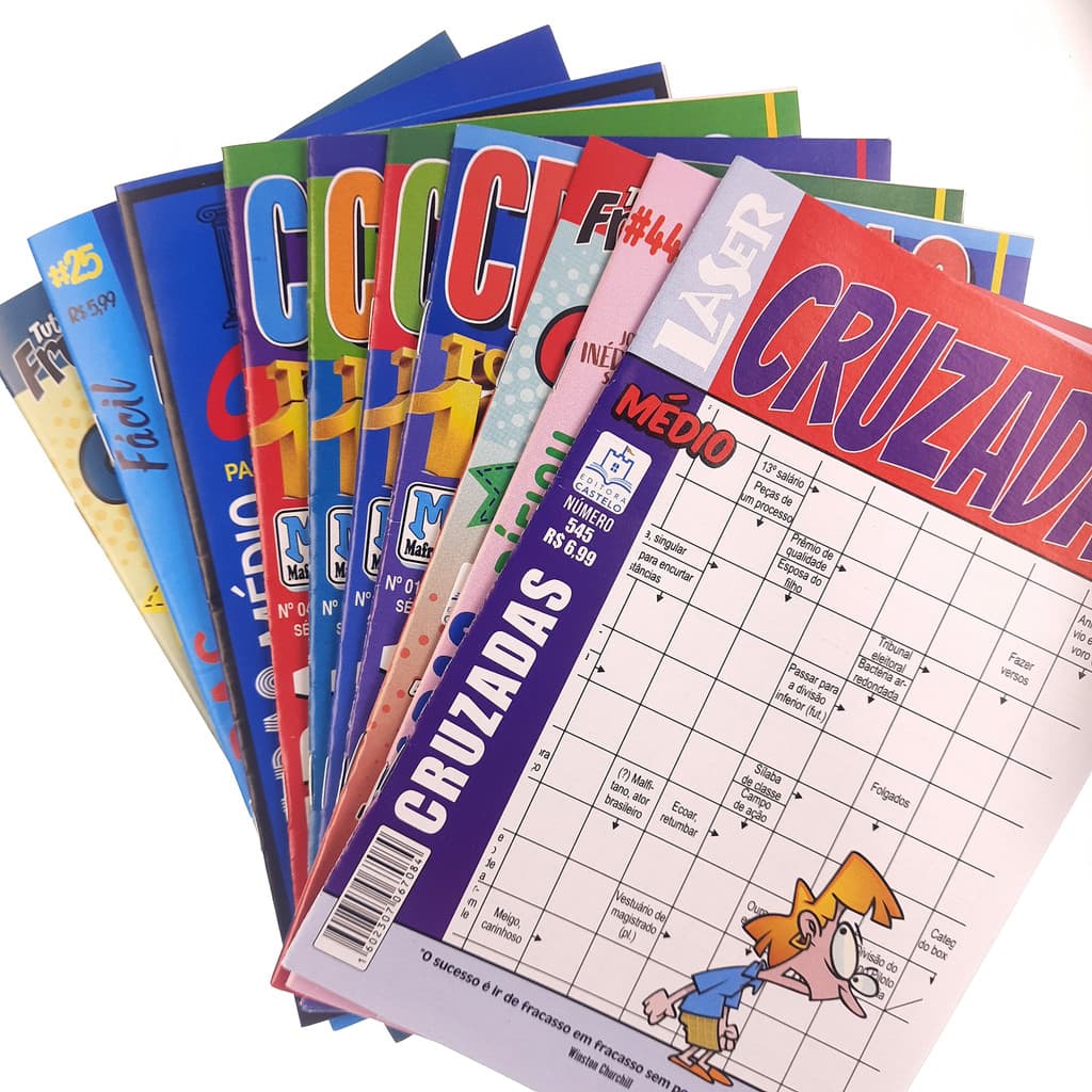 Kit 10 Revistas Cruzadinhas Sortidas - Passatempo