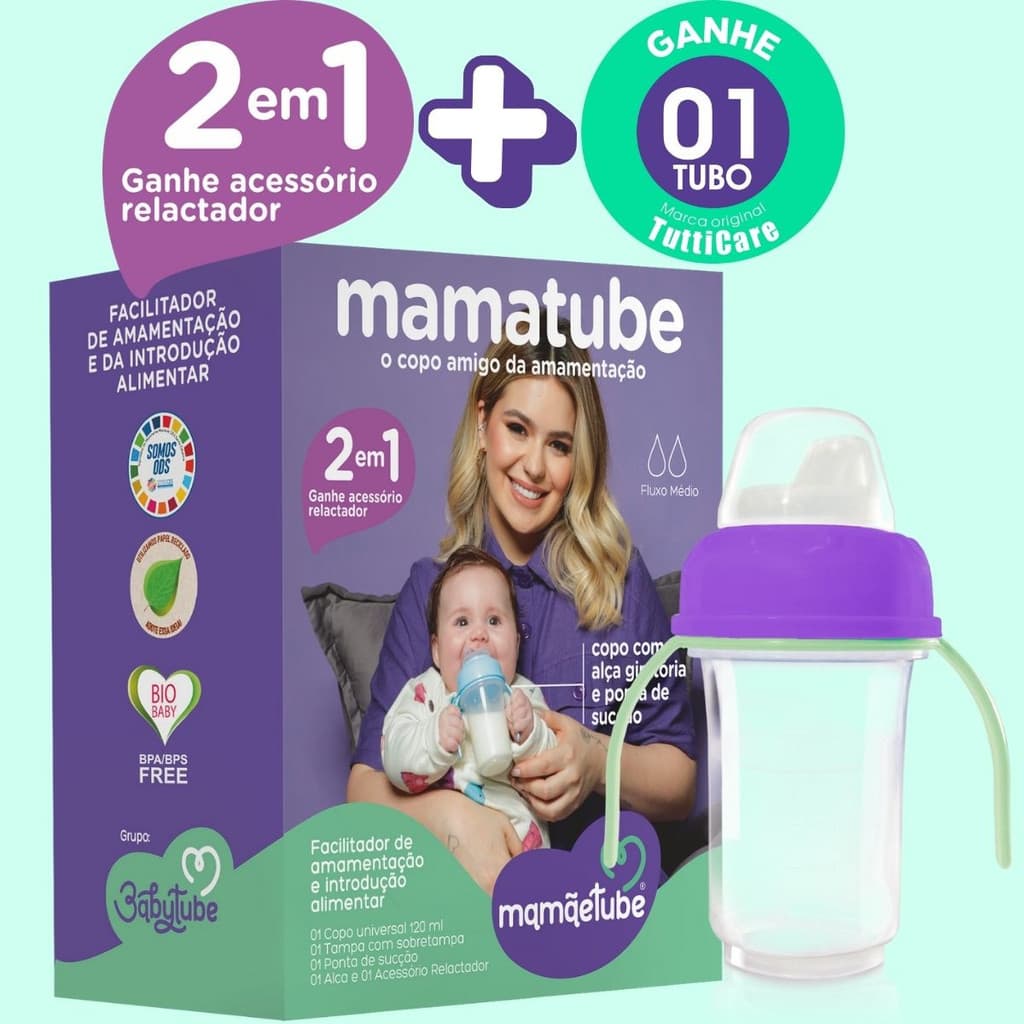 Copo Amigo E Relactador Translactador Mamatube Amamentação 2 em 1 Estímulo Materno Bebê