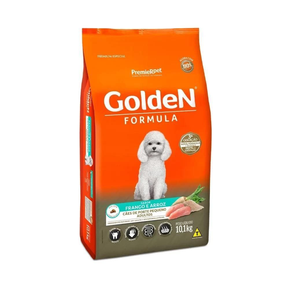Fórmula Cães Adultos Frango Mini Bits Golden 10,1Kg