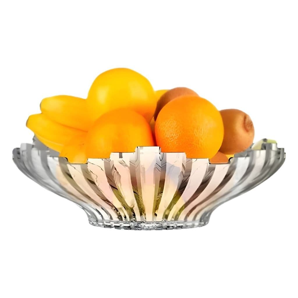 Fruteira De Vidro Clear Milan 1,9 Litros 30cm Centro De Mesa De Vidro Incolor Decorativo Em Casa Tem