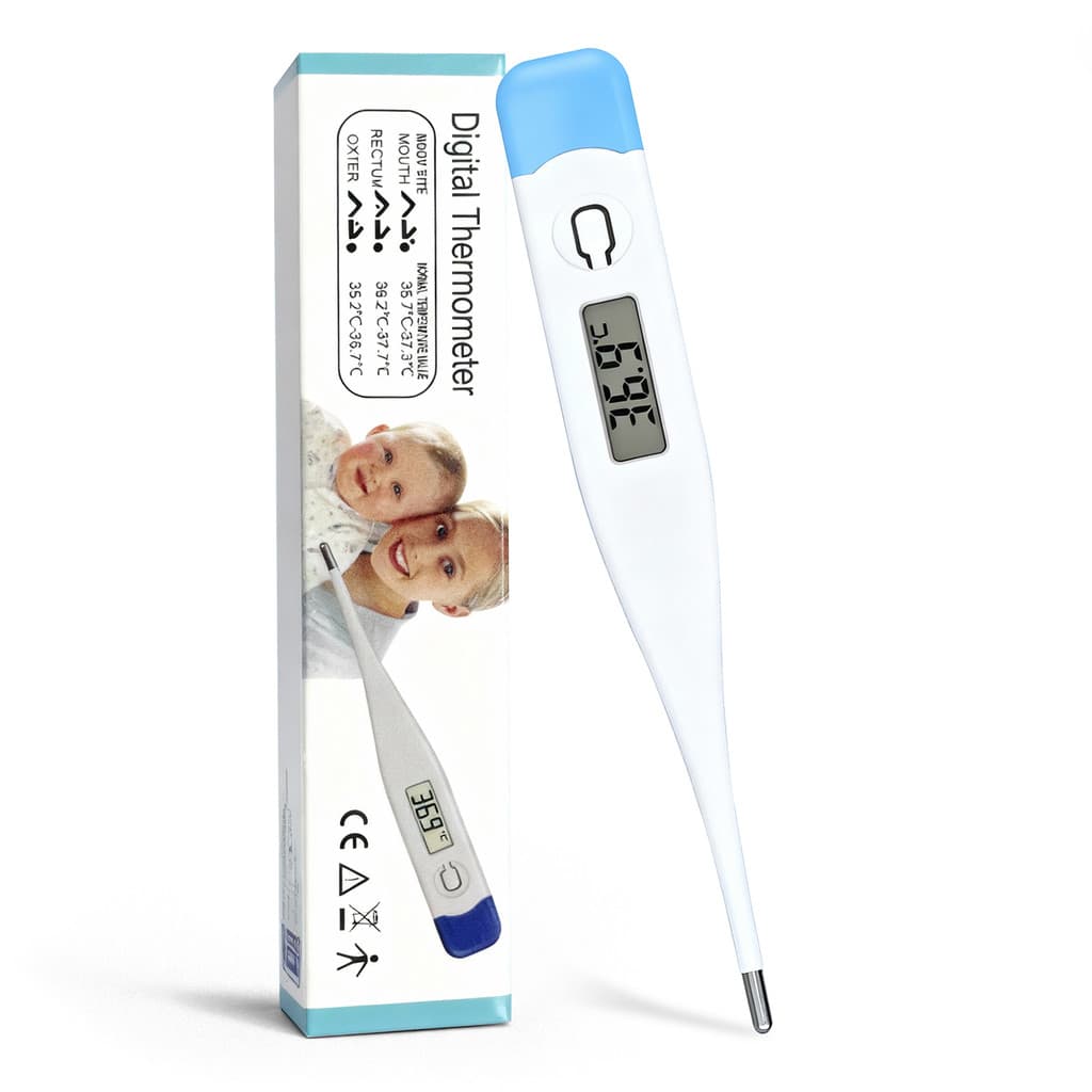 Kit 2 Termômetro Digital Clínico com Medição Rápida em 8 Segundos LCD e Desligamento Automático – °F/°C