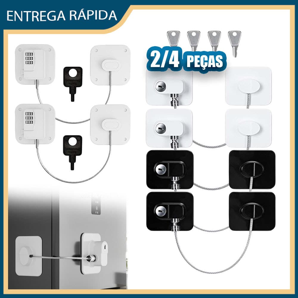 2/4x trava de geladeira, adequada para geladeira, Freezer, gaveta, armário-fechadura de segurança infantil