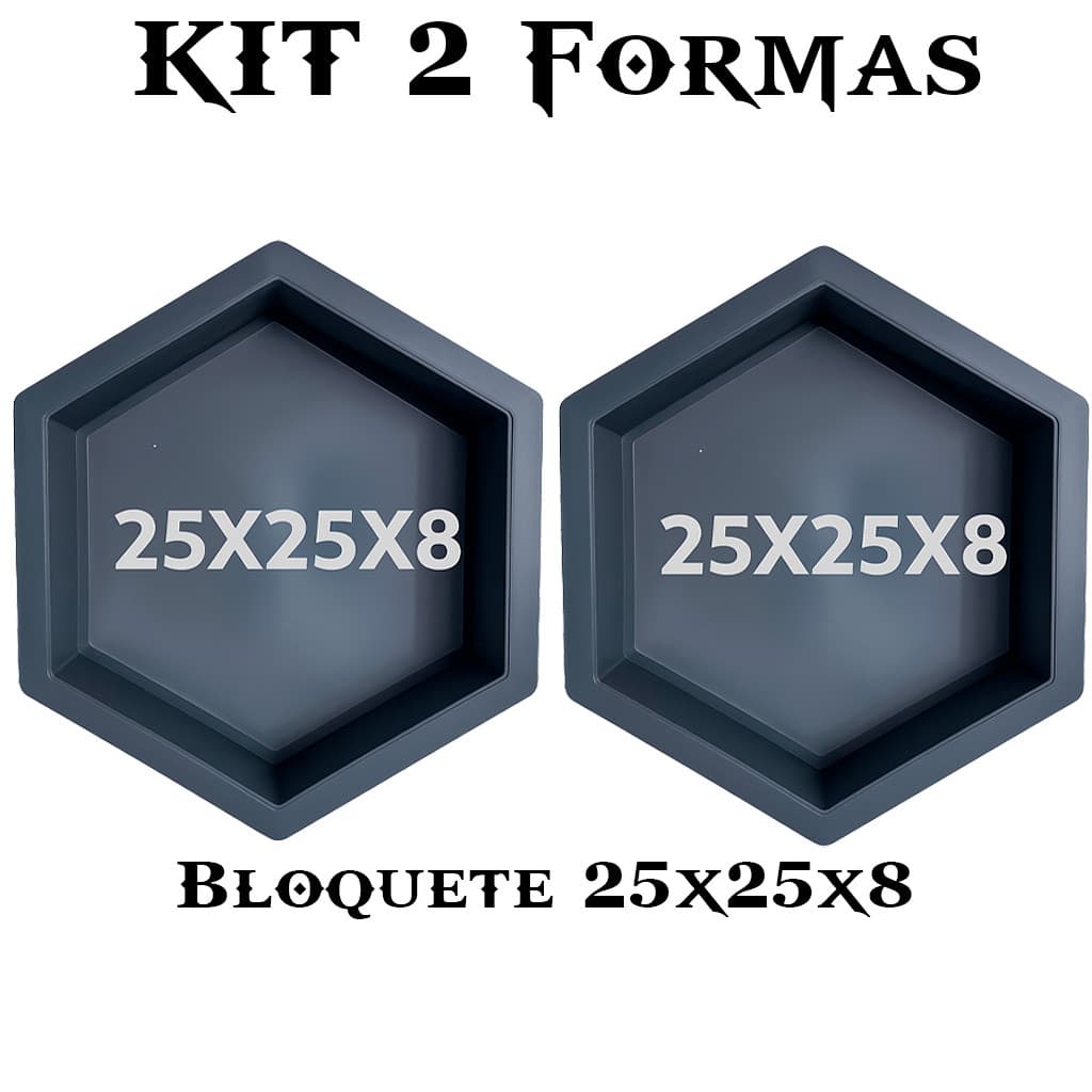 Kit 2 Forma de Bloquete Premium Bloco Sextavado Construção Liso Grande Concreto Hexagonal Envio Ja