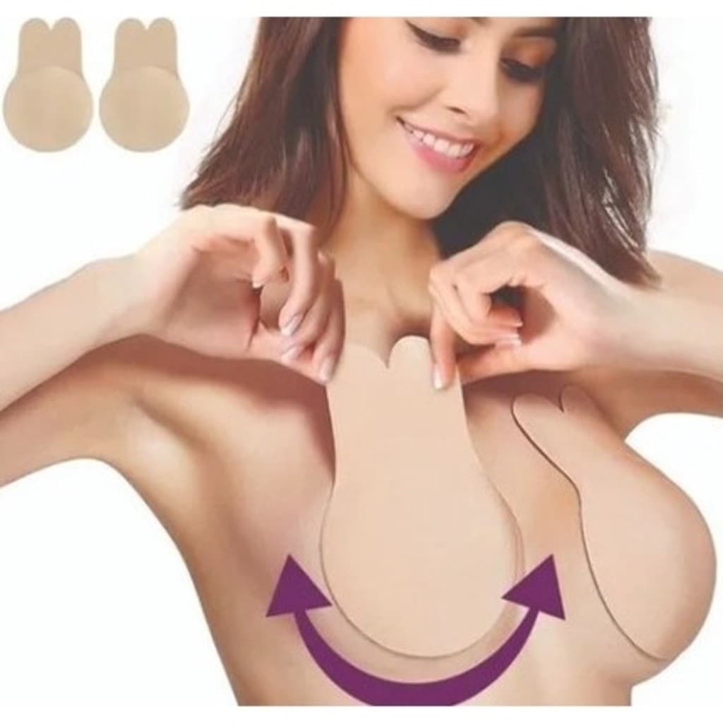 Sutiã Adesivo Mágico Efeito Silicone Levanta Seio Tapa Peito Reutilizável Invisível Orelha de Coelho-INLIS ANA Sutiã-002