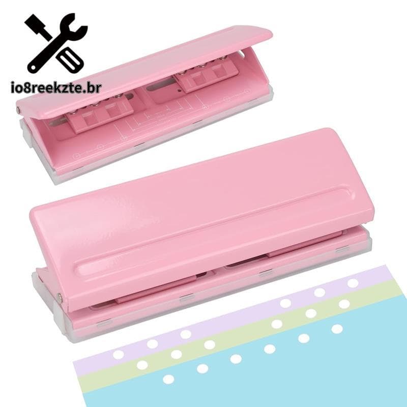 Perfurador Ajustável De 6 Furos-De Metal Para A4/A5/A6 , Pasta Anéis , Base Antiderrapante Com Régua E Guia De Furo B