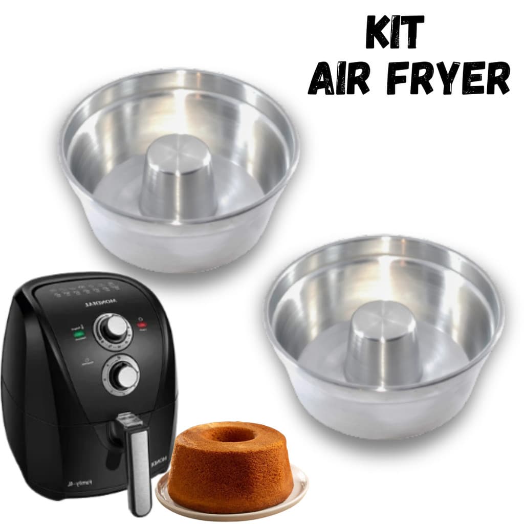 KIT 2 Formas Suiça para Bolo?Pudim N. 18 e 16  Air Fryer 3,5