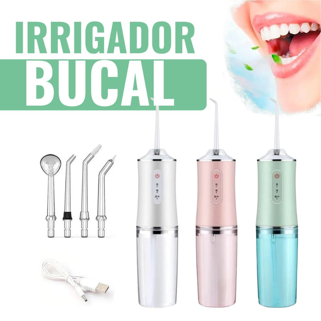 Irrigador Oral Portátil Recarregável USB Jato de Alta Pressão para Limpeza Profunda dos Dentes