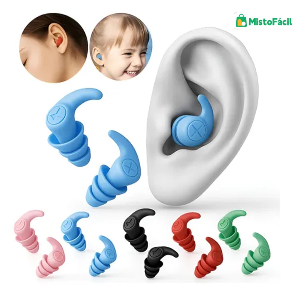 Par de Almofadas de Ouvido 3 Camadas Anti-ruído: Sono, Trabalho e Pesquisa