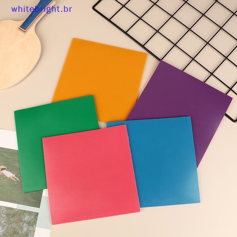 WT 1 Peça Folha De Borracha Colorida Para Tênis De Mesa Arco-Íris Pingue-Pongue Com Esponja De Alta Densidade De 2.0 Mm